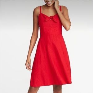 Old Navy Robbie Red Fit & Flare Linen-Blend Tie-Front
Cami Dress - Size L